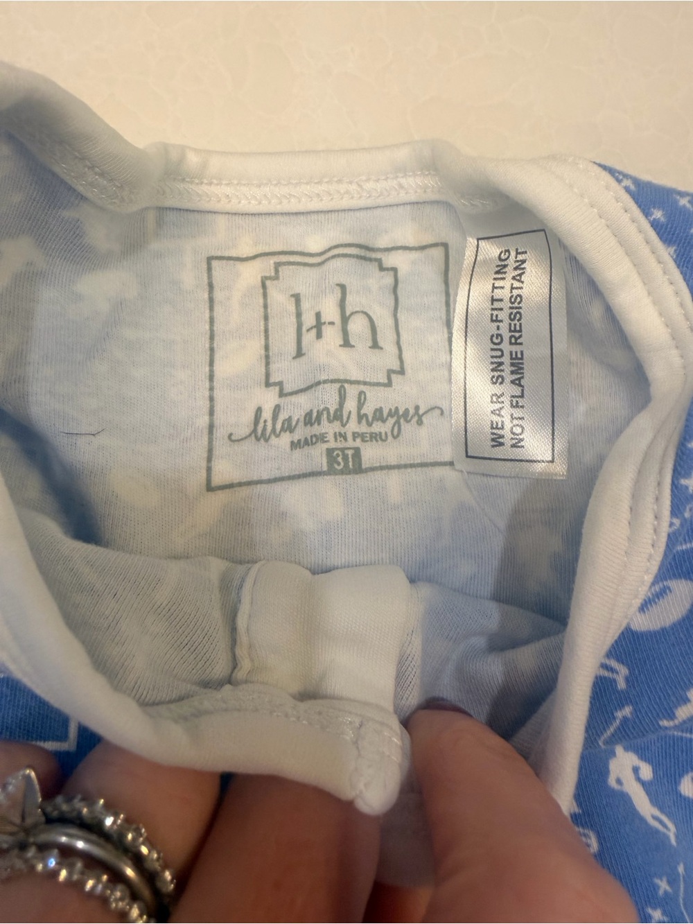 Lila & Hayes 3T football Blue Kids Pajama Set! 100% Pima cotton! EUC! - Picture 3 of 5